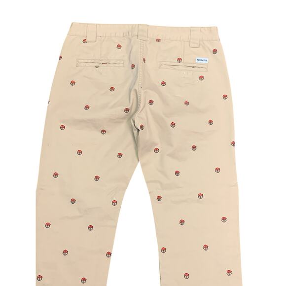 TRUKFIT khaki Chino flat front Embroidered all over pants 34 x 32 100% cotton - Picture 3 of 10